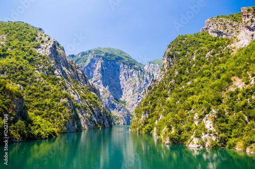 Lake Koman landscape, Albania photo