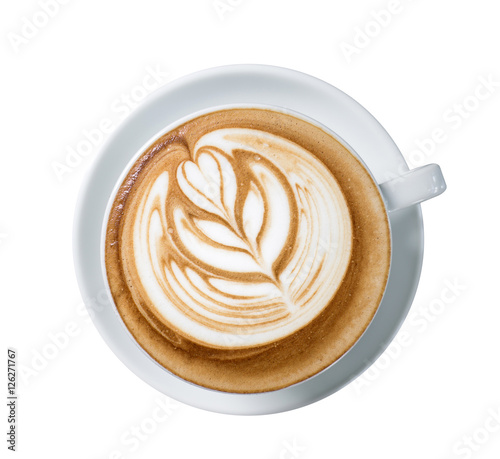 Fototapet latte art coffee or mocha coffee