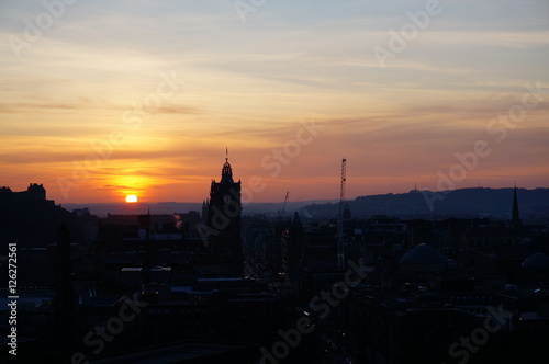 Sunset city, Edinburgh.