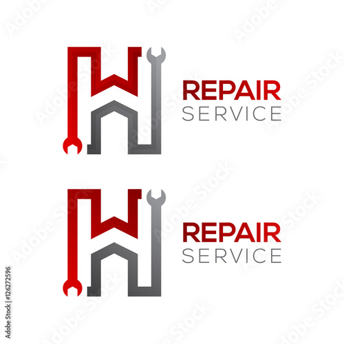 Letter H with wrench logo,Industrial,repair,tools,service and maintenance logo for corporate identity
