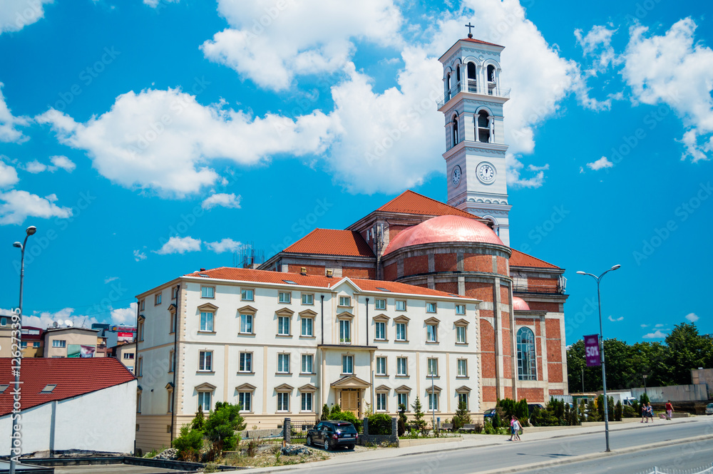 Obraz premium The Roman Catholic Cathedral of Blessed Mother Teresa in Pristina, Kosovo