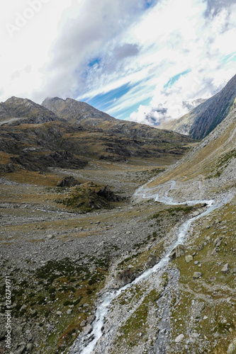 Mountain landscape with clouds in the Pyrenees, France,