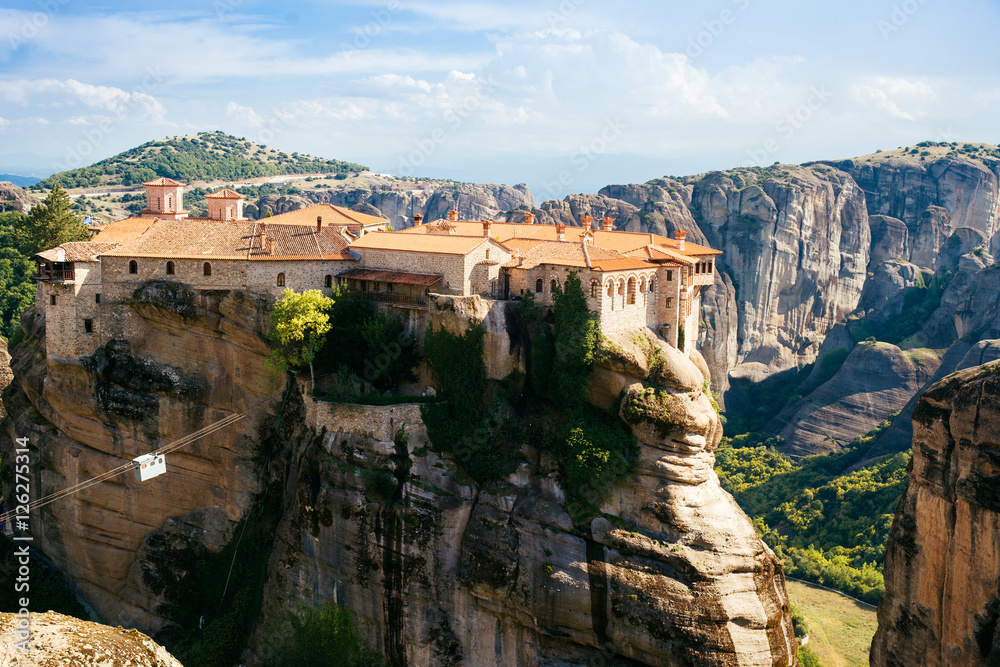 Meteora monasteries, the Holy Monastery of Varlaam at foreground, Greece