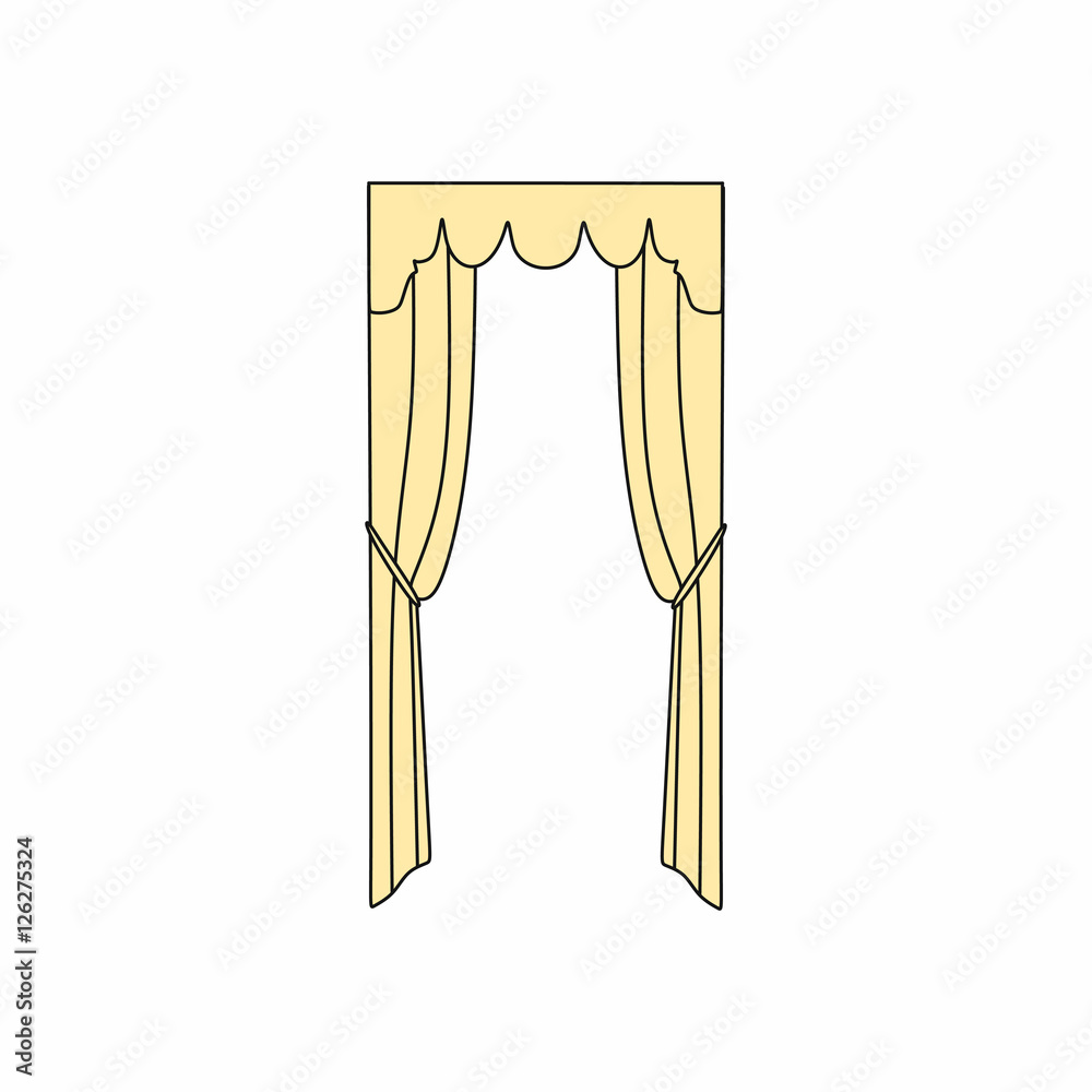 curtains Interior design sketch.Window curtains curtains Interior design sketch.Window curtains