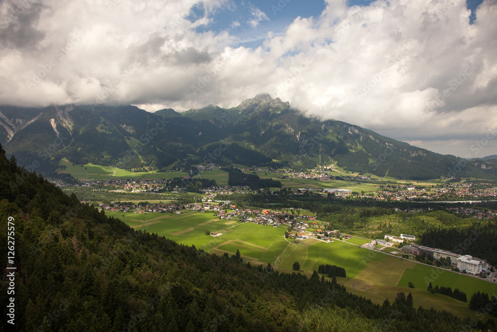 Panoramic views from the Ehrenberg castle ruins, Austria