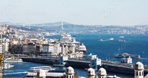 Canvas Print Panorama of Golden Horn Gulf and the Bosphorus in Istanbul, Turkey