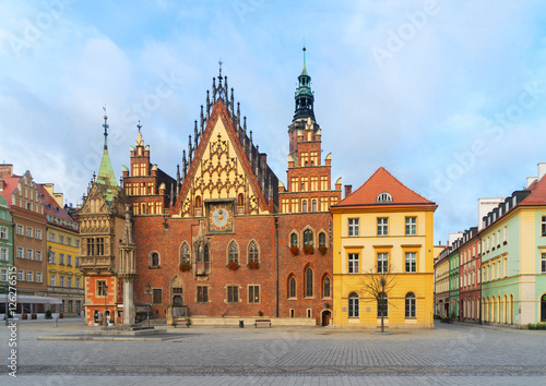 old gothic town hall building in Wroclaw, Poland