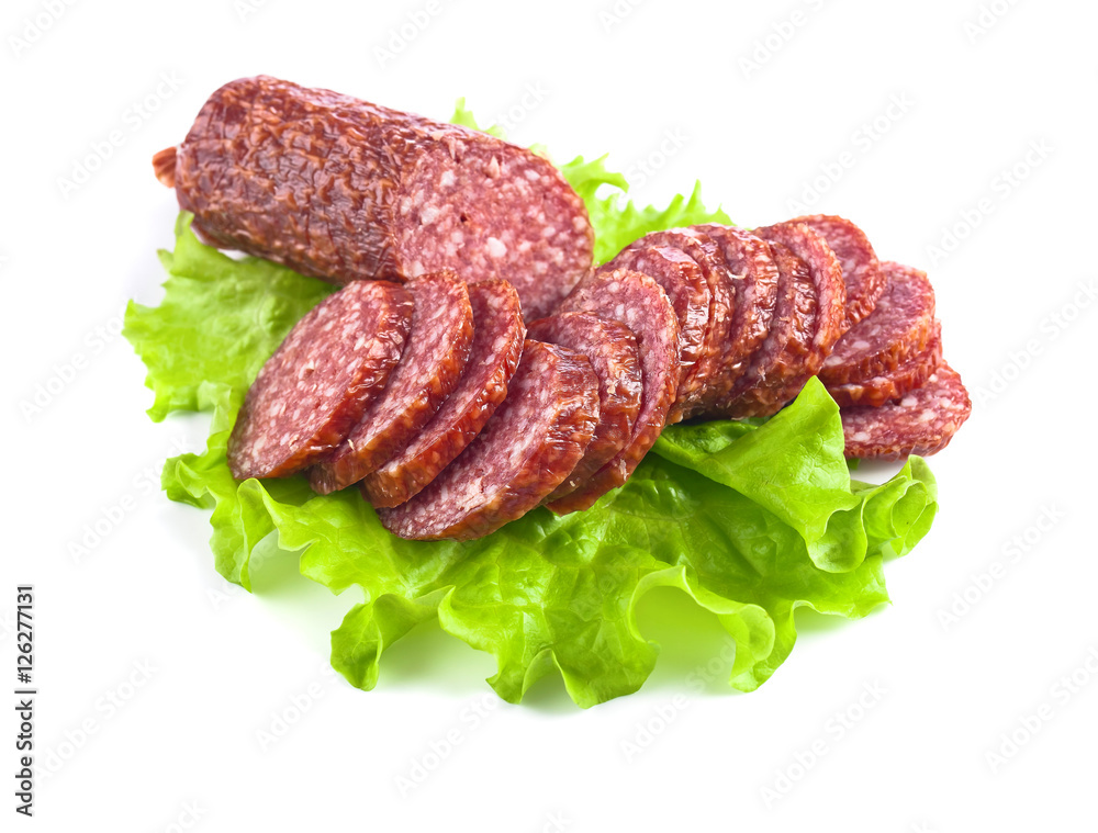  salami isolated on a white background