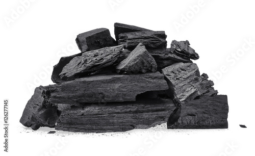 charcoal isolated on white background photo