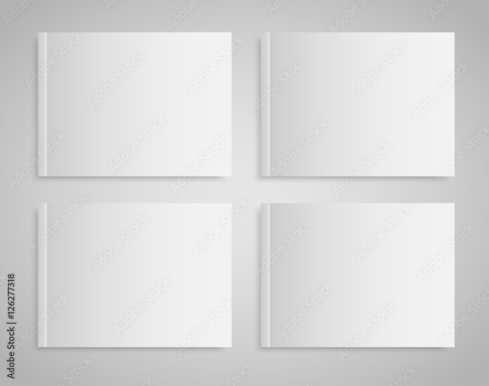 Blank empty magazine or book. Mock up. Four.