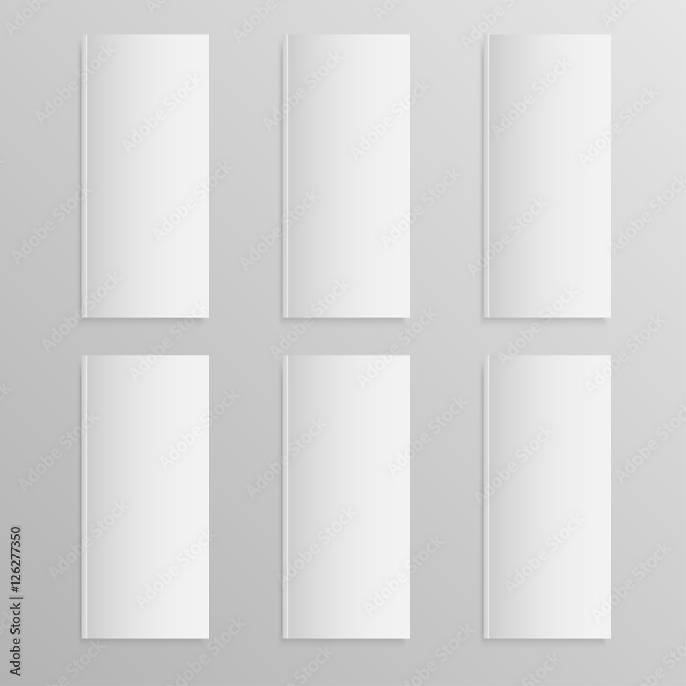 Blank empty magazine or book. Mock up. Six. Blank empty magazine or book. Mock up. Six.