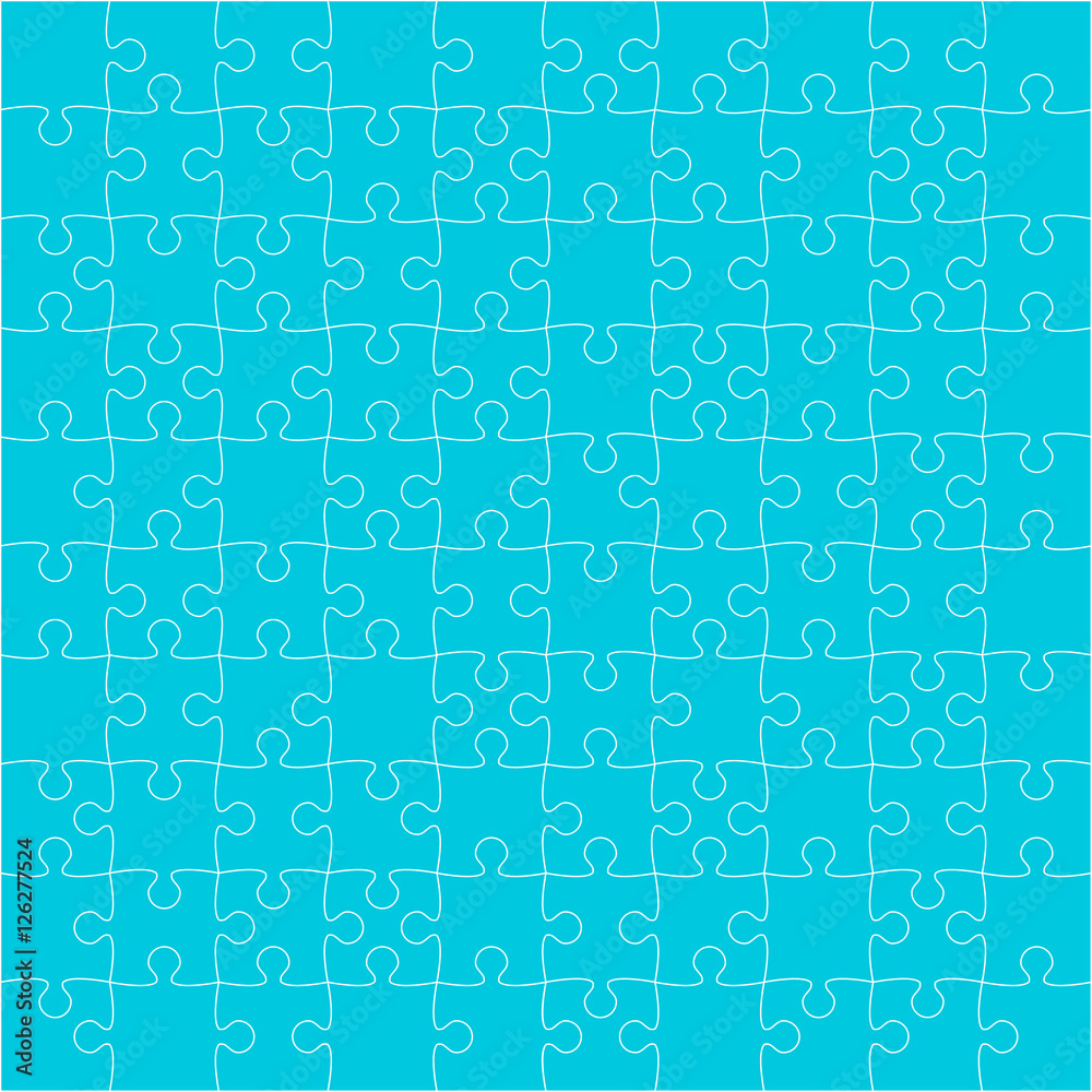 Vector Blue Puzzles Pieces Square GigSaw - 100.