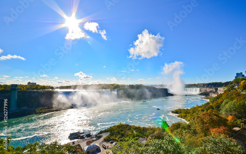 View of Niagara Falls in a sunny day 