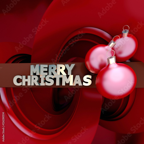 Merry Christmas with ornaments photo