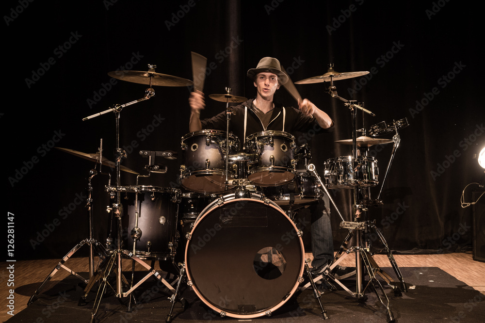 Fototapeta premium Musical instrument, Drum Kit on the stage