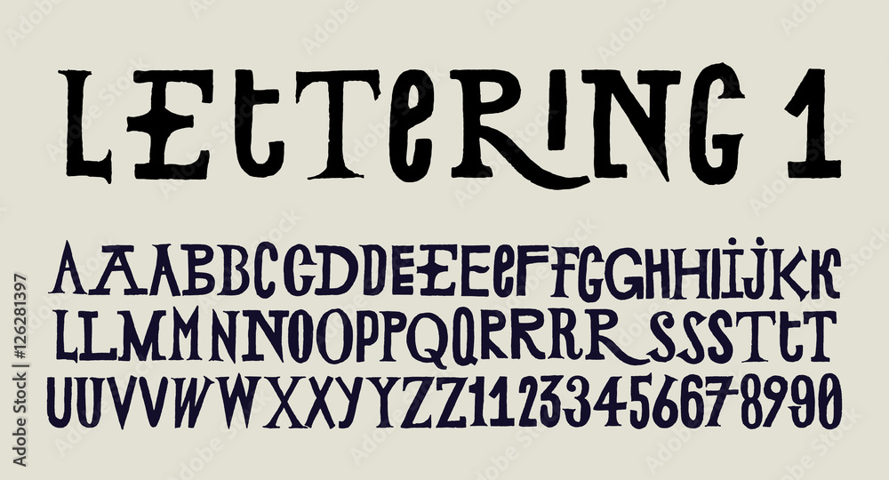 Fototapeta premium lettering font. Vintage alpahbet.