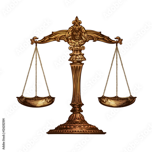 Scales of justice isolated. Vector illustration