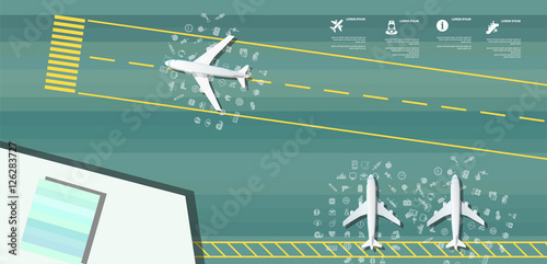airoport info-graphics top view with icons