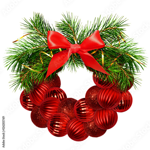 Christmas wreath from pine ...