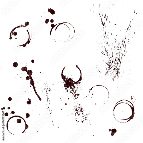 big collection of brawn chocolate, coffee or liquor splash and drops. decor. wrapping-paper