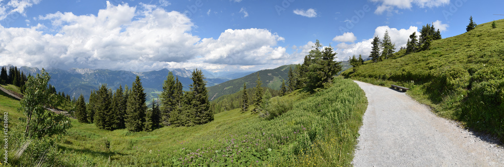 Panorama Wanderweg am Berg Planai / Österreich