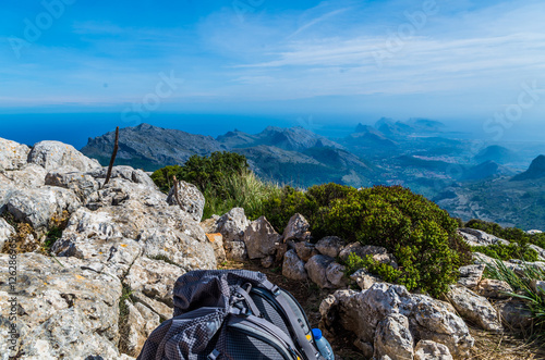 Beautiful panorama from the GR 221 Tramuntana mountains, Mallorca, Spain