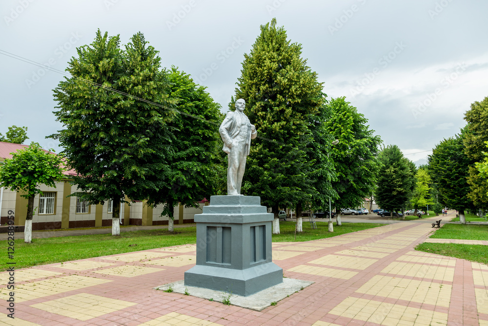 Maikop, Russia - JUNE 23, 2016: Lenin memorial in the center of Maikop, Adygeya, Russia