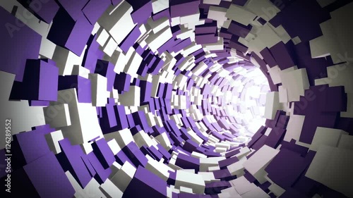 Infinite tunnel of cubes. Looped video.
