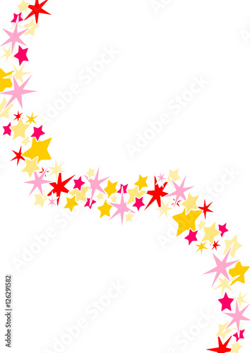 traînée d'étoiles festives sur fond blanc