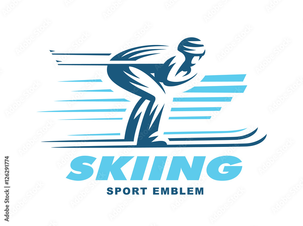 Winter sports - skiing. Illustration on white background Winter sports - skiing. Illustration on white background