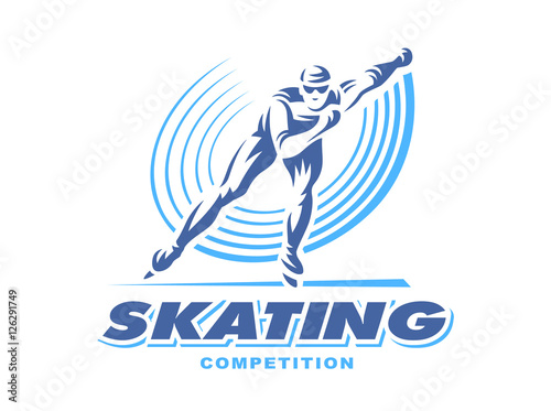 Winter sports - skating. Illustration on white background