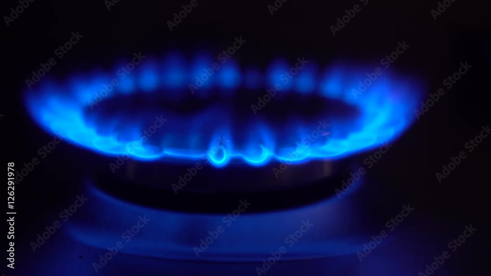 gas burning from a kitchen gas stove with a match gas burning from a kitchen gas stove with a match