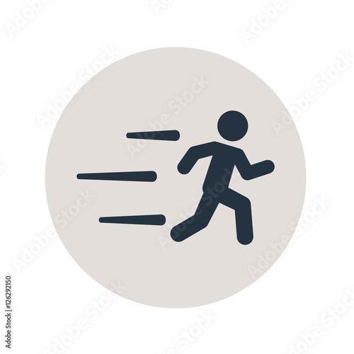 Icono plano corredor en circulo gris
