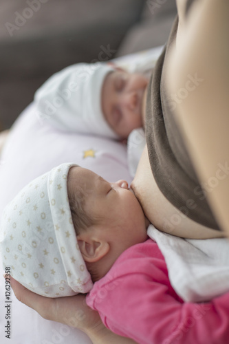 Breastfeeding twin babies
