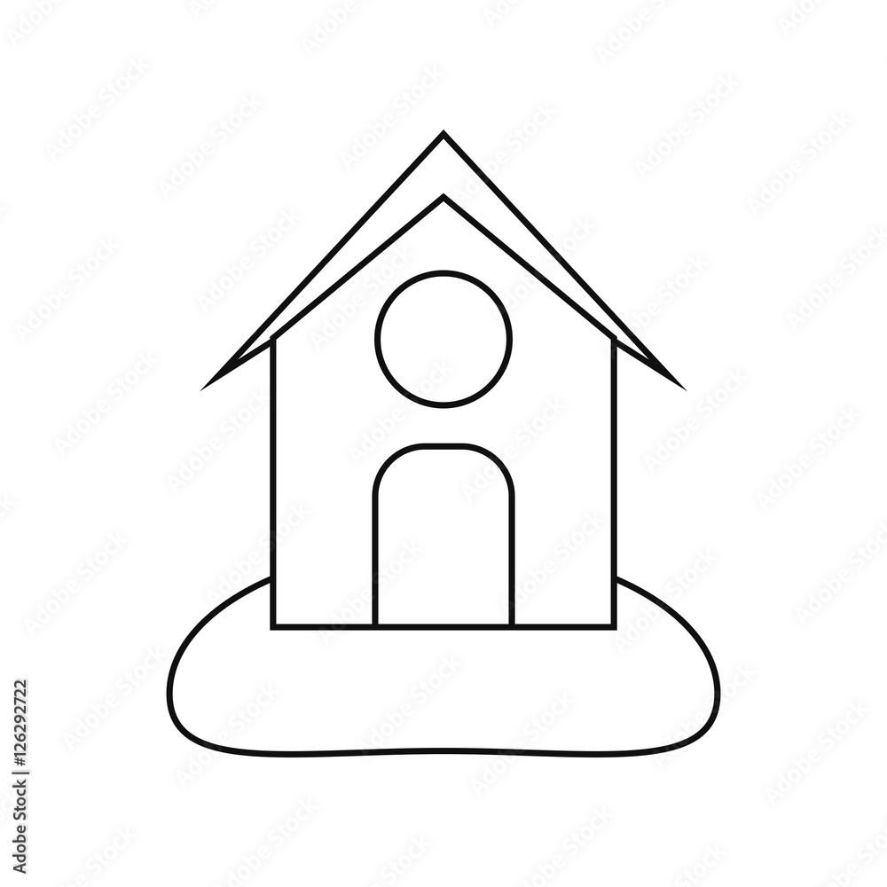 Farm building icon. Stable nature rural farming theme. Isolated design. Vector illustration