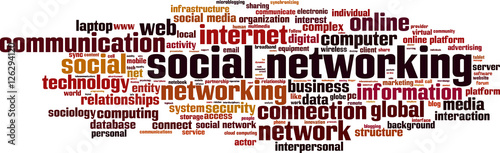 Social networking word cloud concept. Vector illustration