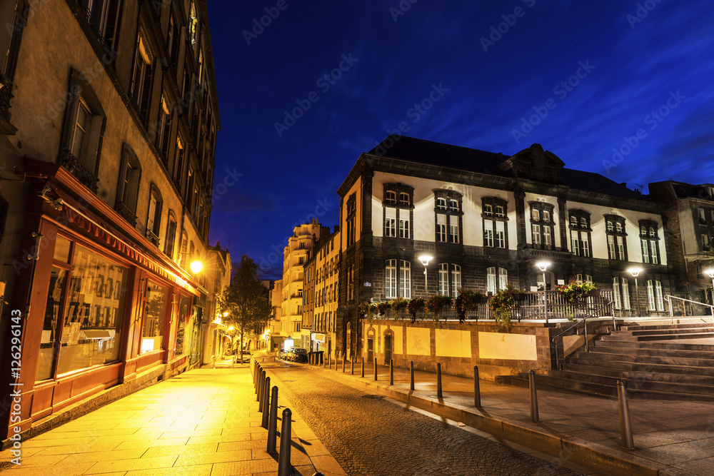 Architecture of Clermont-Ferrand at dawn