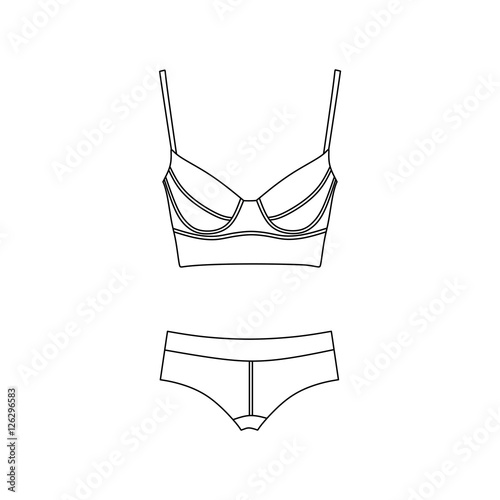  drawn vector. Lingerie. underwear. panties. bra. bustiers.