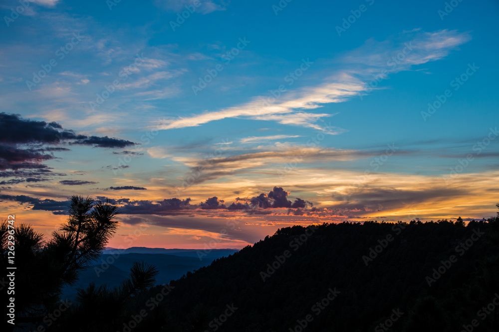 Sunset on Mogollon rim