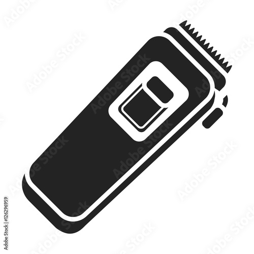 Electrical trimmer icon in black style isolated on white background. Hairdressery symbol stock vector illustration.