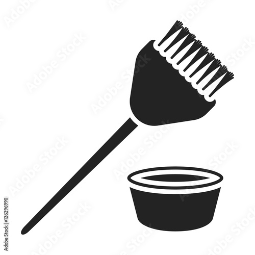 Hair coloring brush icon in black style isolated on white background. Hairdressery symbol stock vector illustration.
