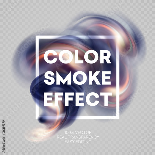 Colorful smoke on isolated background. Vector illustration