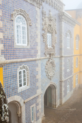 Thick fog. Pena National Palace (Palacio Nacional da Pena), Sintra, Portugal © E.O.