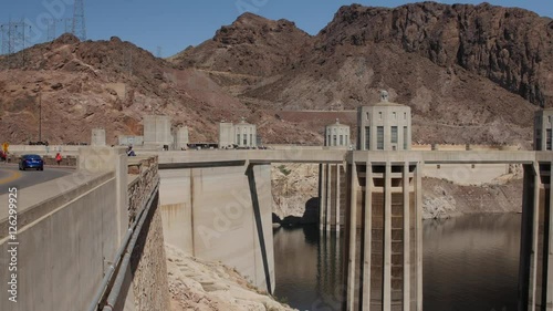 Hover dam near las vegas in desert photo