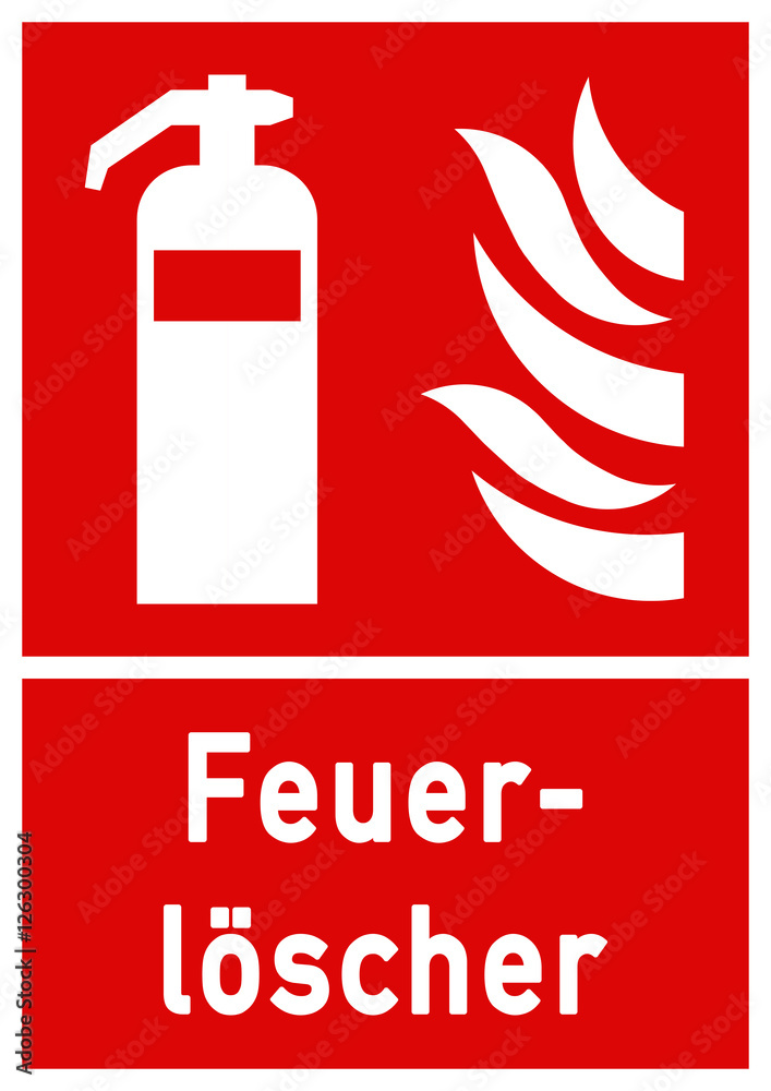 Brandschutz-Schild - Feuerlöscher - Schild