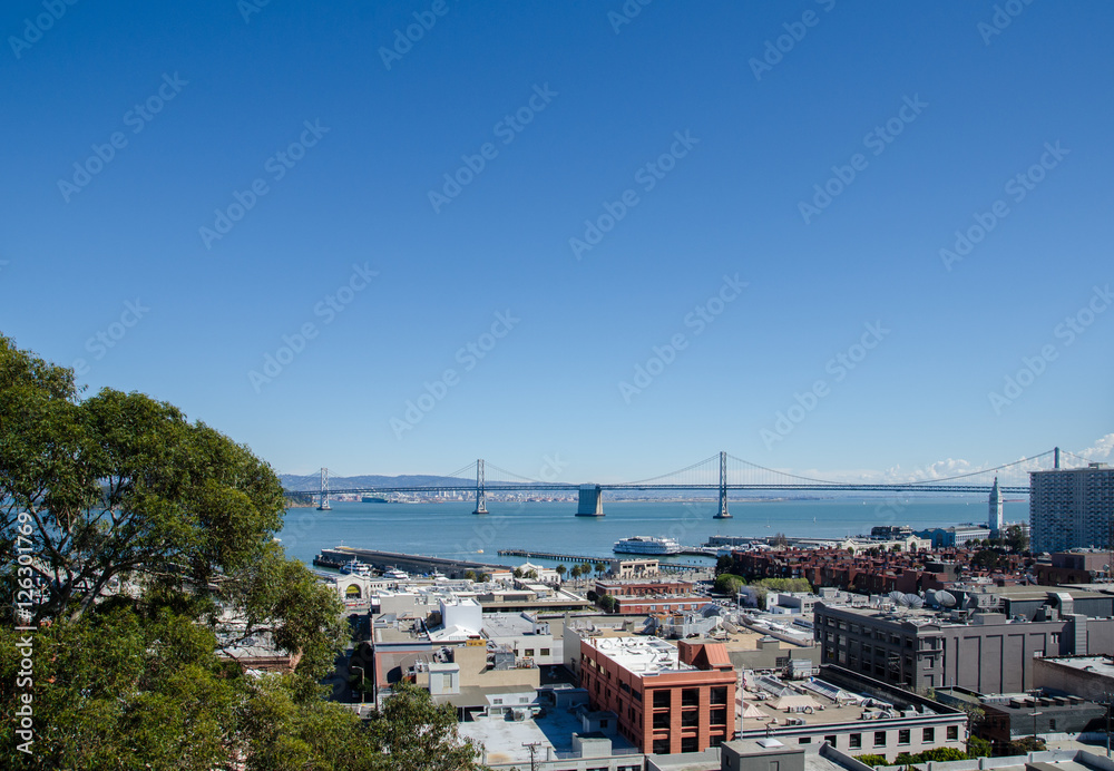 San Francisco and  Bay bridge