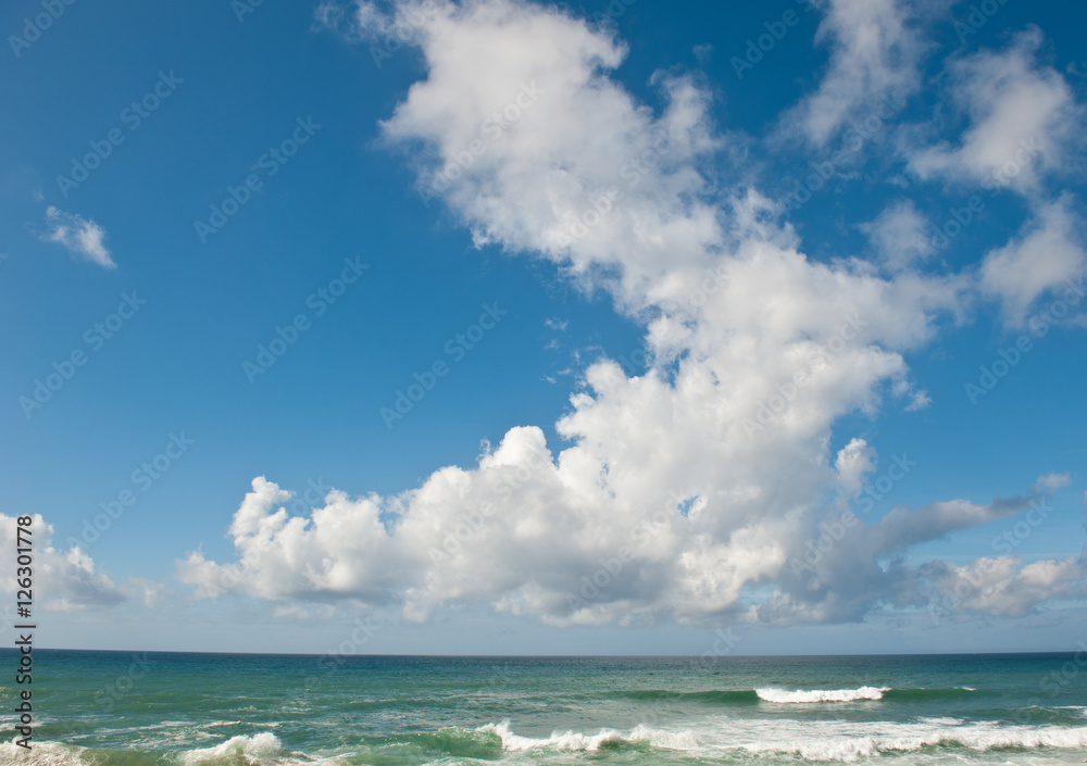 Big clouds and Atlantic Ocean