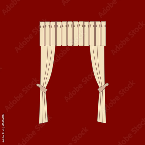 draw vector.  sketch design curtains windows.