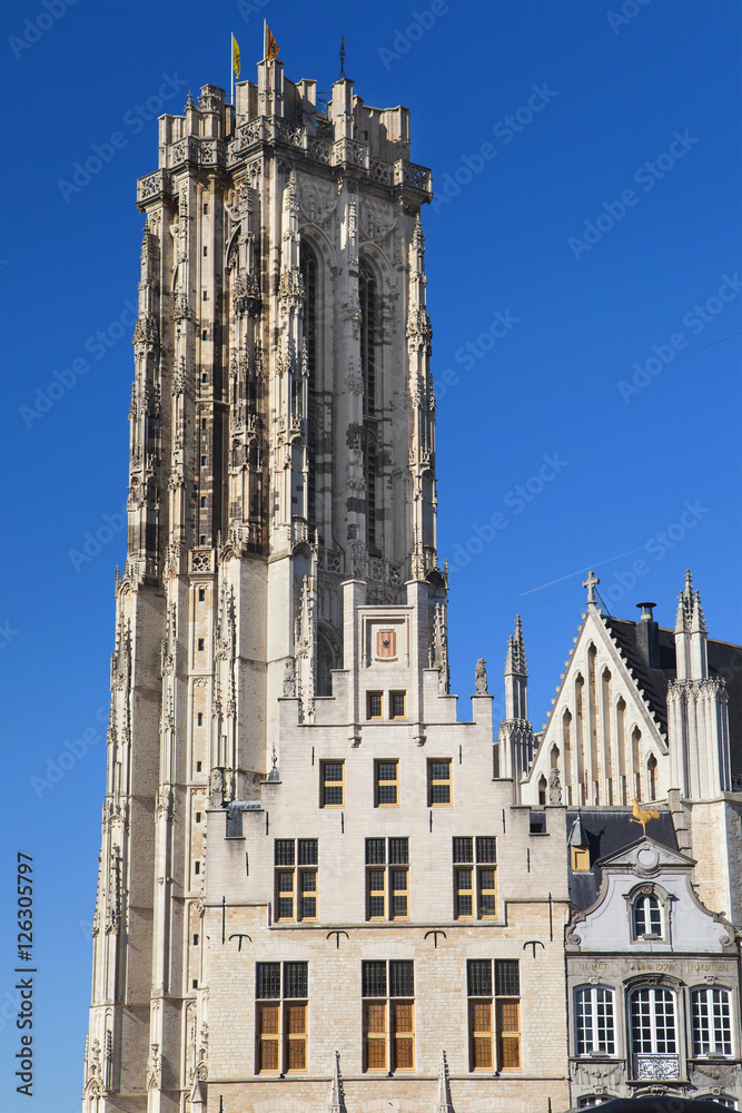 Saint Rumbold's Tower from the Market Square