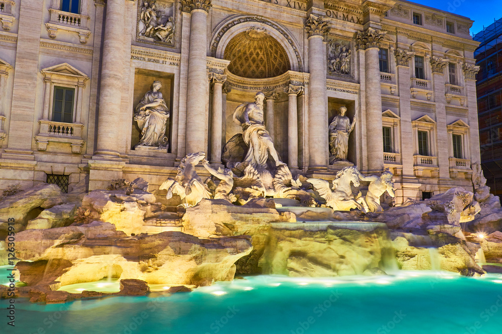 Greatest fountain Trevi in Rome Italy
